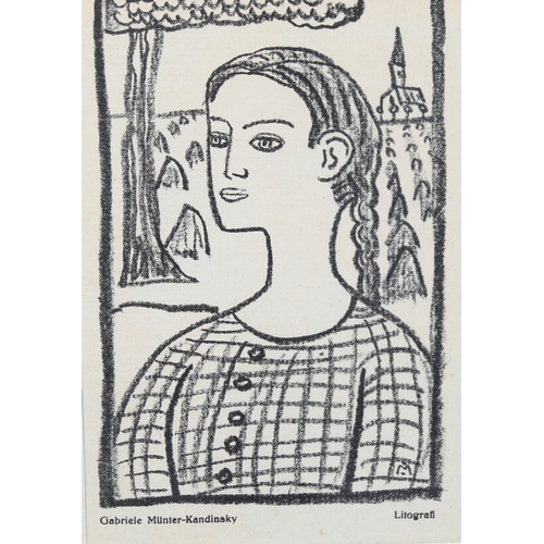 651 - Gabriele Munter-Kandinsky, lithograph, Scandinavian girl, Klingen issue circa 1916/17, image 15cm x ... 