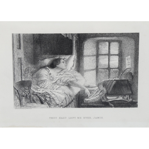 653 - William Bell Scott (1811 - 1890), 2 etchings, image 10cm x 16cm, framed