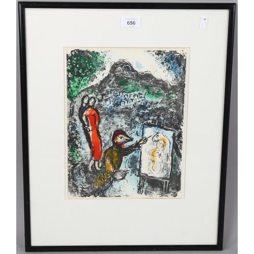 656 - Marc Chagall, lithograph, near St Jeannet, 1972, Mourlot no. 646, sheet size 31cm x 24cm, framed