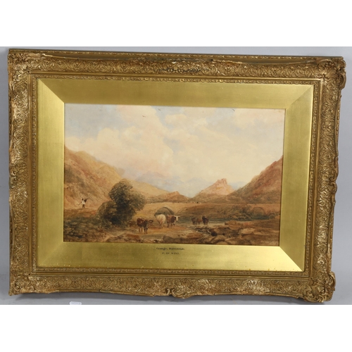 663 - Peter De Wint (1784 - 1849), watercolour, Grange Borrowdale, 30cm x 45cm, framed