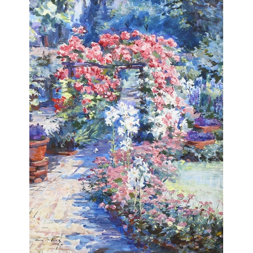 677 - Dora Meeson (Australian, Suffragette, 1869 - 1955), oil on canvas, country garden, signed and dated ... 