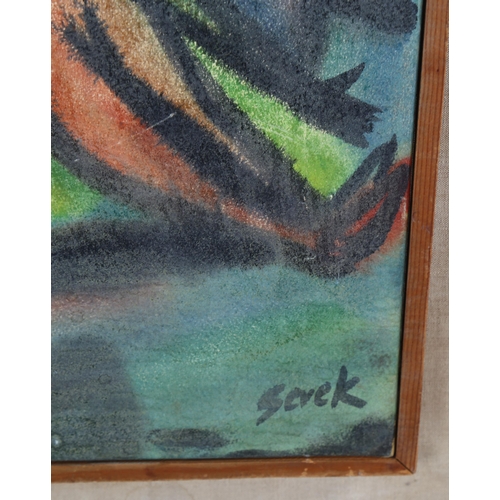 678 - A Sevek (1918 - 1994), oil on canvas, child with a toy, circa 1960, 59cm x 44cm, framed