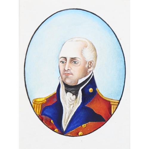 692 - Anglo-Indian School, watercolour, portrait of Colonel John Baillie Calcutta India circa 1800, image ... 