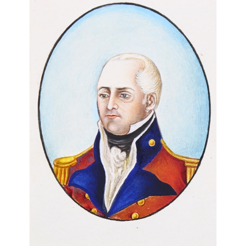 692 - Anglo-Indian School, watercolour, portrait of Colonel John Baillie Calcutta India circa 1800, image ... 