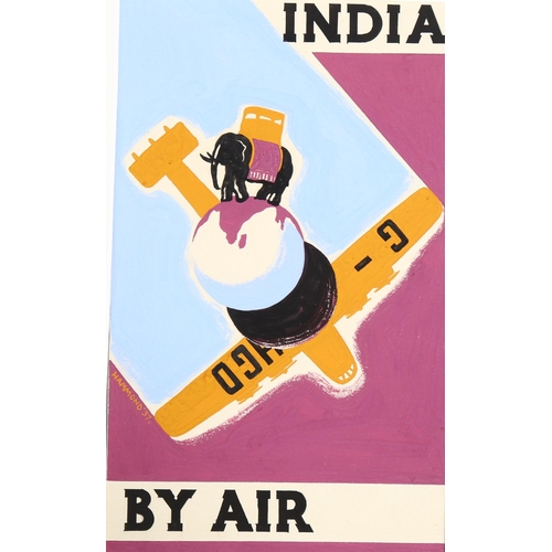 695 - Aubrey Hammond (1894 - 1940). original gouache design for an Air India poster, signed and dated 1937... 