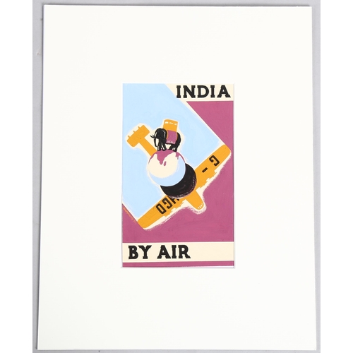 695 - Aubrey Hammond (1894 - 1940). original gouache design for an Air India poster, signed and dated 1937... 