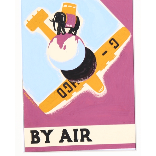 695 - Aubrey Hammond (1894 - 1940). original gouache design for an Air India poster, signed and dated 1937... 