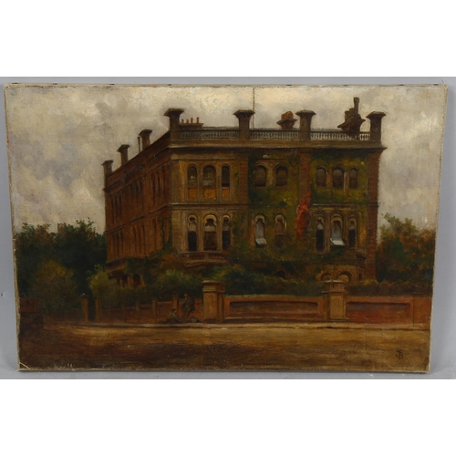 710 - Bernard Sickert (1863 - 1932), oil on canvas, circa 1900, study of a grand house in London, thought ... 