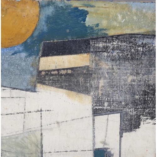 714 - Circle of Ben Nicholson, oil on board circa 1950s, abstract study, 75cm x 60cm, unframed