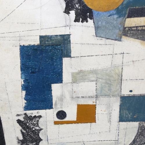 714 - Circle of Ben Nicholson, oil on board circa 1950s, abstract study, 75cm x 60cm, unframed