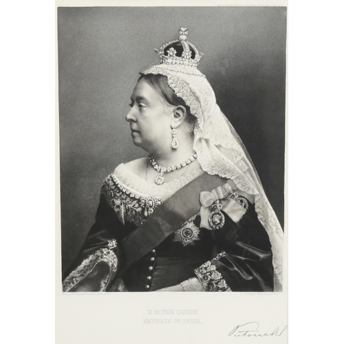 732 - Photograph portrait of HM Queen Victoria Empress of India with facsimile signature in margin, publis... 