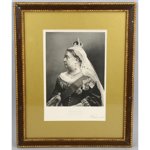 732 - Photograph portrait of HM Queen Victoria Empress of India with facsimile signature in margin, publis... 