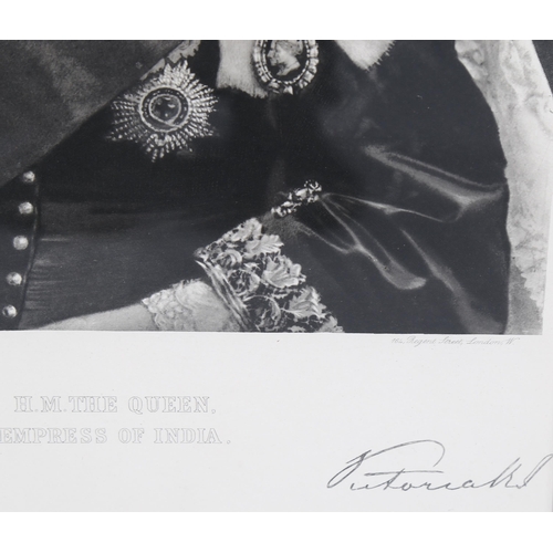 732 - Photograph portrait of HM Queen Victoria Empress of India with facsimile signature in margin, publis... 