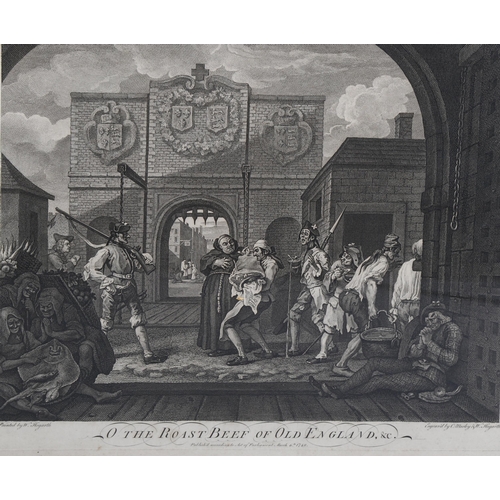 737 - William Hogarth, 2 engravings, The Times Plate 1 1762, 21cm x 29cm, and The Roast Beef of Old Englan... 