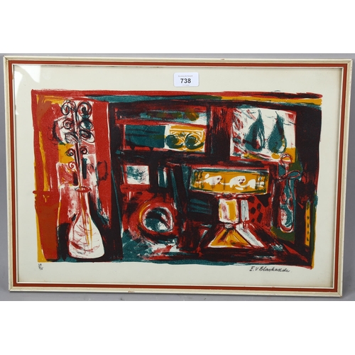 738 - Elizabeth Blackadder (1931 - 2021), screenprint, abstract still life, signed in pencil, no. 39/75, s... 