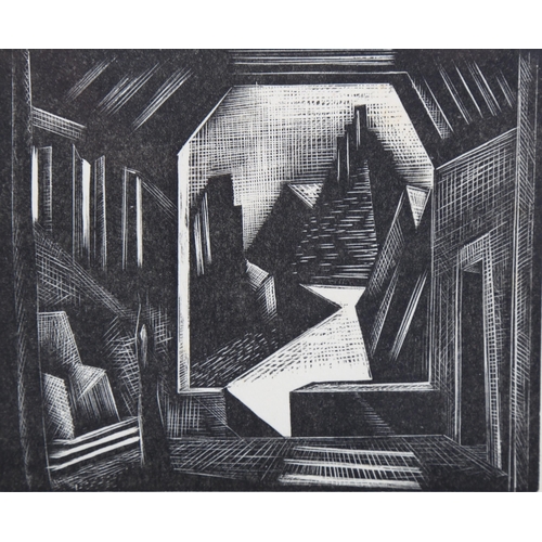 747 - Paul Nash (1889-1946), wood engraving on paper, Gotterdammerung Act III, The Hall of the Gibichungs,... 