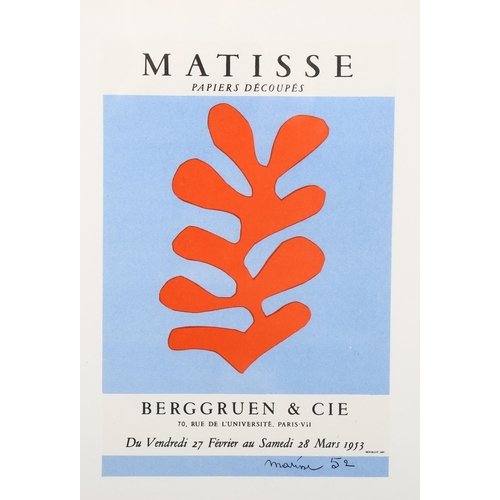 748 - Henri Matisse (1869-1954), lithograph in two colours on paper, Papiers Decoupes 1952, signed in the ... 