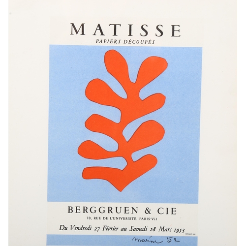 748 - Henri Matisse (1869-1954), lithograph in two colours on paper, Papiers Decoupes 1952, signed in the ... 