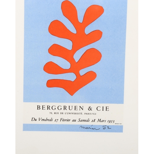 748 - Henri Matisse (1869-1954), lithograph in two colours on paper, Papiers Decoupes 1952, signed in the ... 