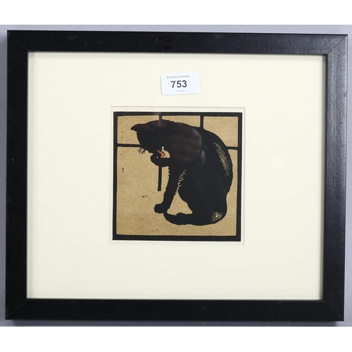 753 - William Nicholson (1872-1949), lithograph in colours on paper, The Uncommon Cat, from The Square Boo... 