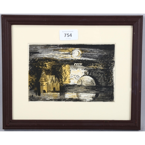 754 - John Piper (1903-1992), original lithograph in colours on paper, Park Place, Berkshire, from English... 