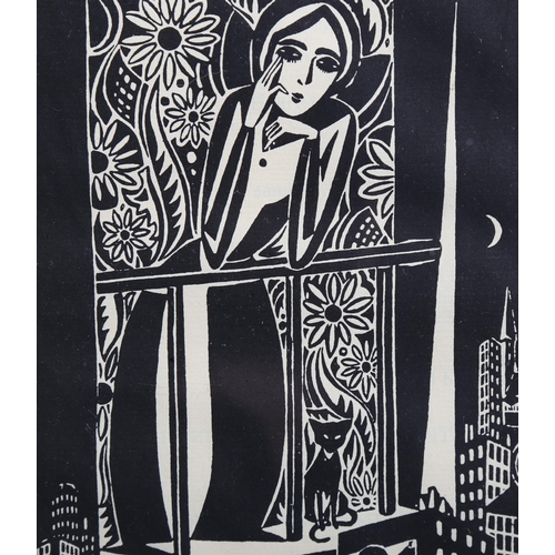 755 - Frans Masereel (1889-1972) wood engraving on paper, Die Verliebten (The Lovers), 15.3cm x 11.2cm, mo... 