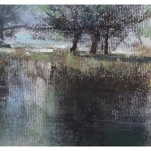 760 - Aubrey Phillips (1920-2005), pastel on paper, Springtime on the Windrush, signed, 24cm x 31.5cm, mou... 