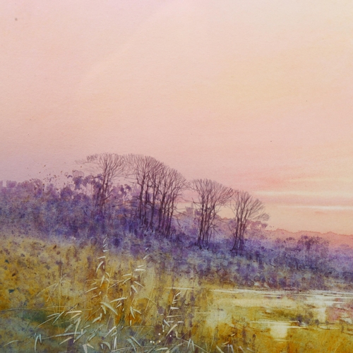 762 - William Neal (b. 1947), watercolour on paper, Sunset, signed, 36cm x 40.5cm, mounted, framed and gla... 