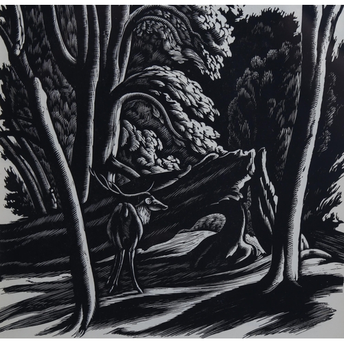 763 - Ethelbert White (1891-1972), wood engraving on paper, A Corner of the Forest (1931), 21.5cm x 17cm, ... 