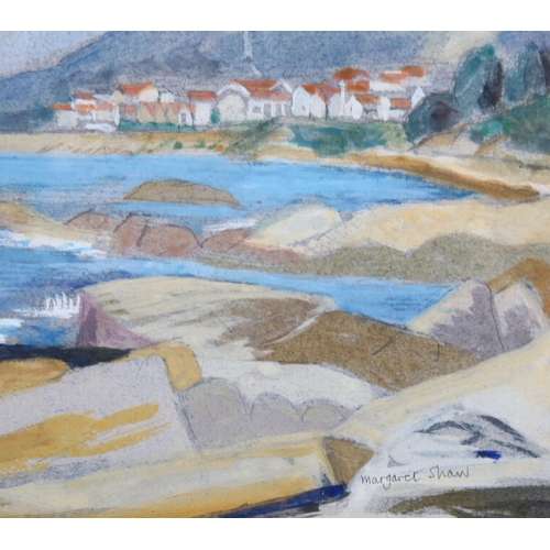 764 - Margaret Shaw (1917-1983), watercolour on paper, Ajaccio Seascape, signed, 14.5cm x 21cm, mounted, f... 