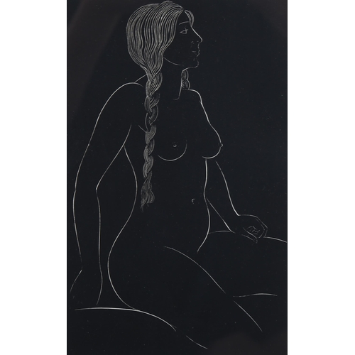 765 - Eric Gill (1882-1940), wood engraving on paper, Betty, the Artist’s Daughter (from 25 Nudes), 23cm x... 