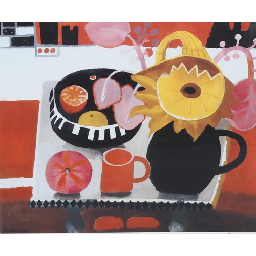 771 - Mary Fedden (1915 - 2012), colour print, the orange mug, 1996, signed in pencil, no. 228/550, image ... 