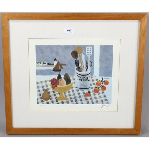 772 - Mary Fedden (1915 - 2012), colour print, the tabac jar, 1996, signed in pencil, no. 415/550, image 2... 