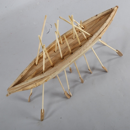 776 - Clive Fredriksson, wood sculpture, galleon, length 62cm