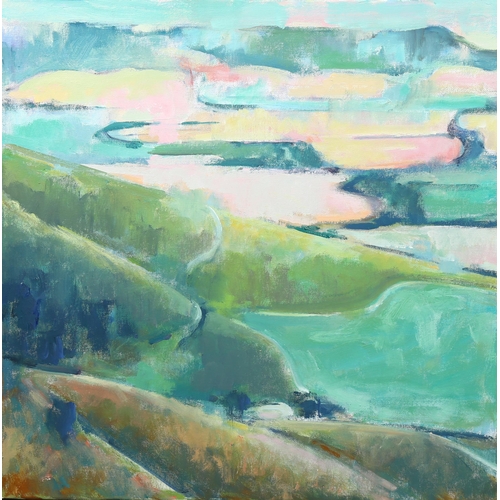 787 - Robin Holtom (born 1944), oil on canvas, towards Firle Beacon, 50cm x 50cm, framed