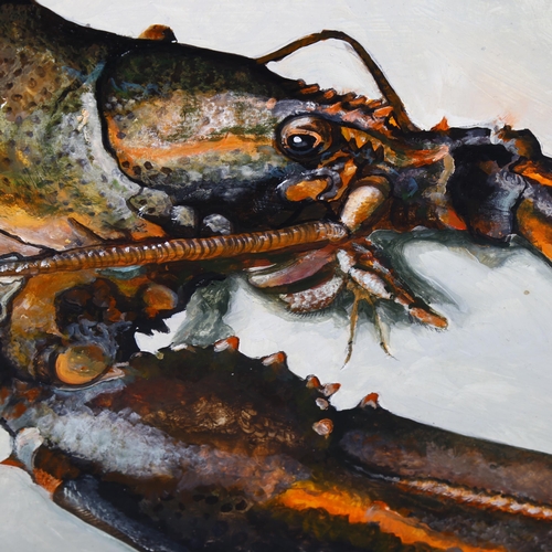 789 - Clive Fredriksson, oil on board, lobster, 30cm x 40cm, framed