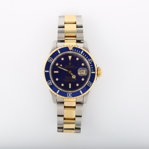 1004 - ROLEX - a bi-metal Submariner Oyster Perpetual Date automatic bracelet watch, ref. 16613, circa 1993... 