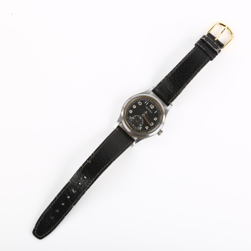 1001 - VERTEX - a Second World War Period Military Issue chrome-plated 'Dirty Dozen' mechanical wristwatch,... 