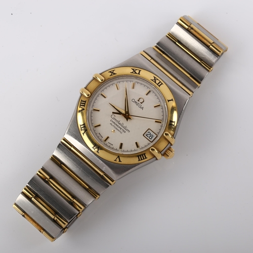 1018 - OMEGA - a bi-metal Constellation automatic bracelet watch, ref. 368.1075, circa 2006, silvered latti... 