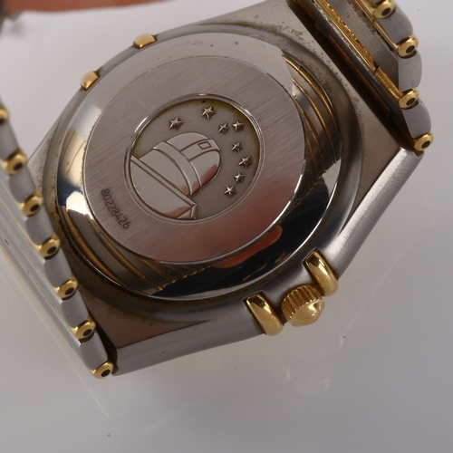 1018 - OMEGA - a bi-metal Constellation automatic bracelet watch, ref. 368.1075, circa 2006, silvered latti... 