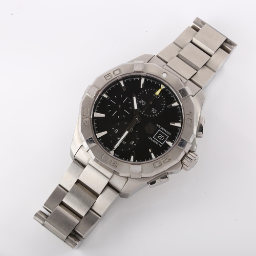 1023 - TAG HEUER - a stainless steel Aquaracer automatic chronograph bracelet watch, ref. CAY2110-0, black ... 