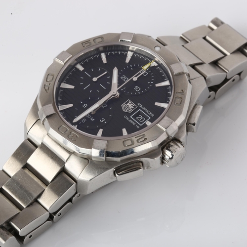 1023 - TAG HEUER - a stainless steel Aquaracer automatic chronograph bracelet watch, ref. CAY2110-0, black ... 