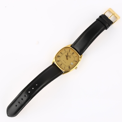 1029 - OMEGA - a gold plated stainless steel De Ville quartz wristwatch, ref. 192.0028, circa 1977, champag... 
