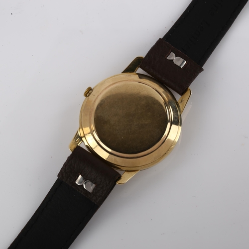 1032 - DERRICK - a 9ct gold automatic wristwatch, circa 1980s, silvered dial with gilt arrowhead hour marke... 