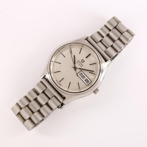 1038 - OMEGA - a Vintage stainless steel quartz bracelet watch, ref. 196.0065, circa 1973, silvered dial wi... 