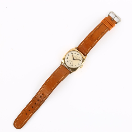 1041 - GOLDSMITHS & SILVERSMITHS CO LTD - a mid-20th century 9ct gold mechanical wristwatch, ref. 044, circ... 