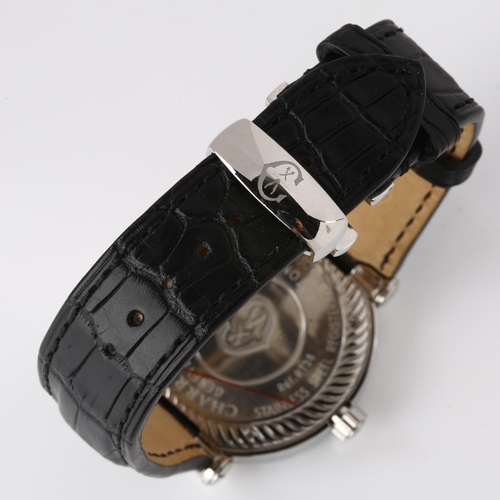 1044 - CHARRIOL - a stainless steel and diamond Rotonde quartz wristwatch, ref. RT38, black dial with Roman... 