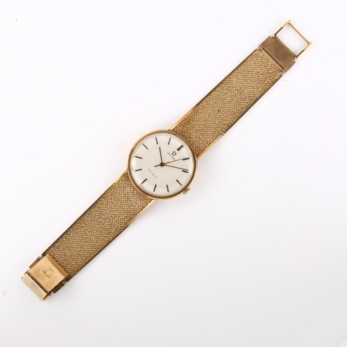 1045 - OMEGA - a Vintage 9ct gold Geneve mechanical bracelet watch, ref. 331/25410, circa 1970, silvered di... 