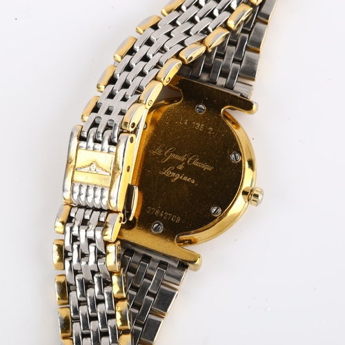 1057 - LONGINES - a lady's gold plated stainless steel La Grande Classique quartz bracelet watch, ref. L4.1... 