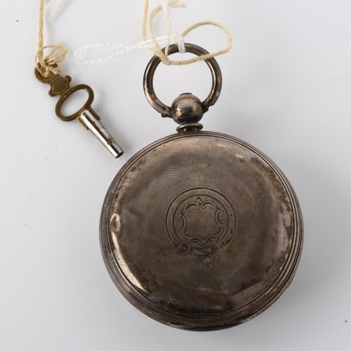 1069 - A 19th century silver-cased open-face key-wind pocket watch, by Lucas Brown of Glasgow, engraved sil... 